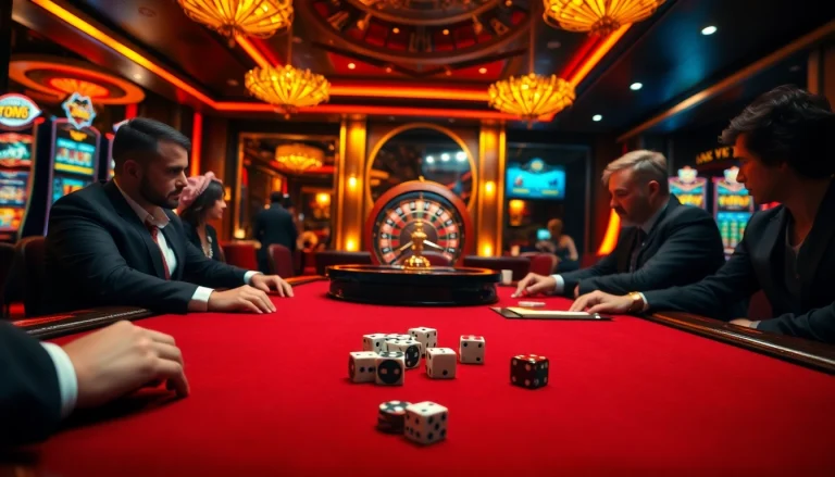Experience the excitement of gambling at loto188.gb.net with professional players at a luxurious poker table.