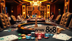 Experience thrilling gameplay at ww88 casino with colorful poker chips and roulette action.