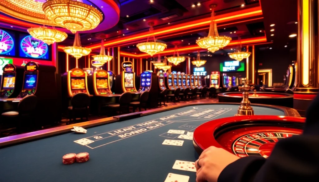 Experience the thrill of gaming at https://gg88.co.com/ with vibrant casino tables, cards, and roulette wheels.