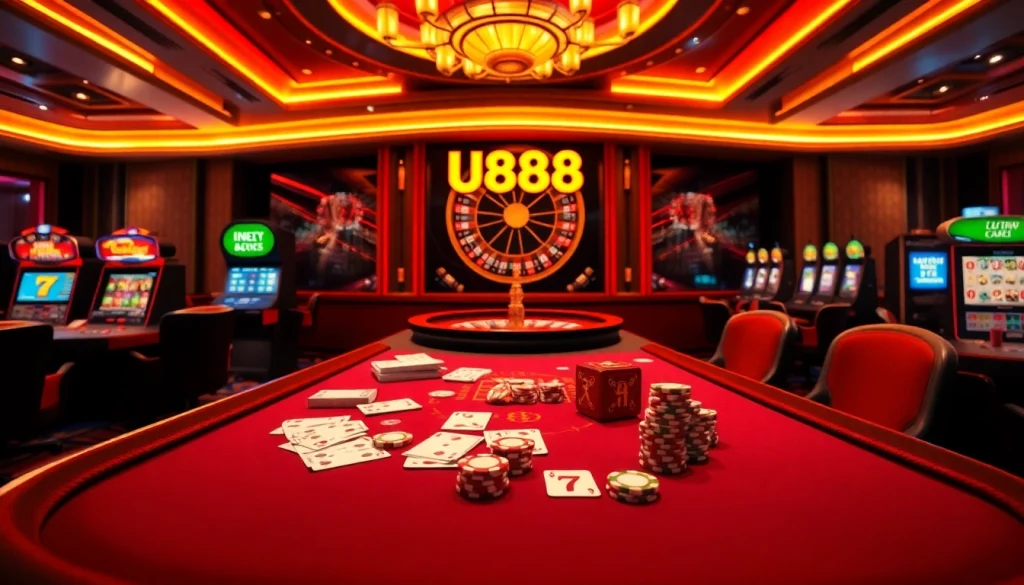 U888 showcases thrilling casino action with vibrant poker tables and lively gameplay moments.