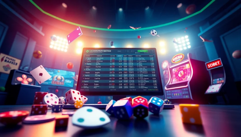 SBOBET.dance showcasing an engaging online betting interface with live sports odds and interactive gaming elements.