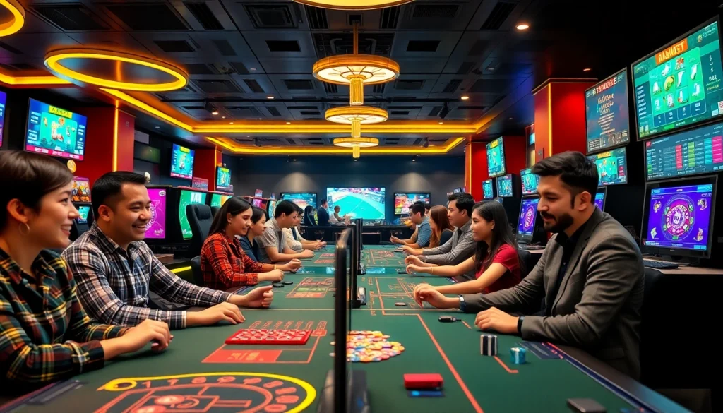 Engaging players at https://new88pm.com/ enjoying online betting in a dynamic casino environment.