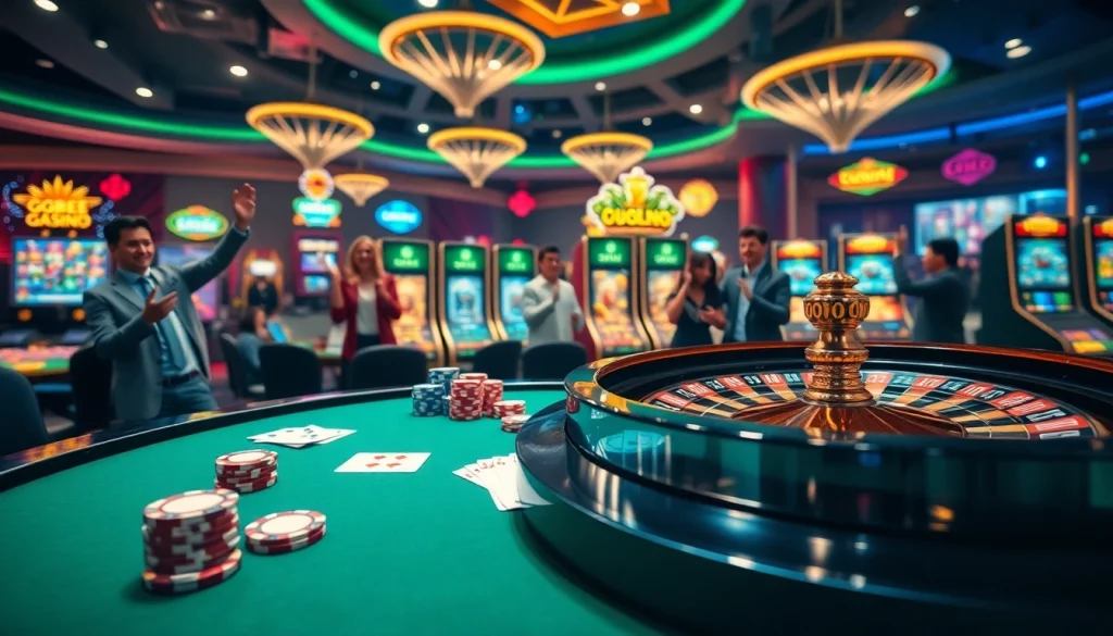 Experience the thrill of betting at GG88 with vibrant casino tables and colorful chips.