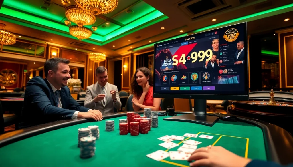 Experience thrilling online gambling at SAO789 with vibrant casino visuals and engaging gameplay.