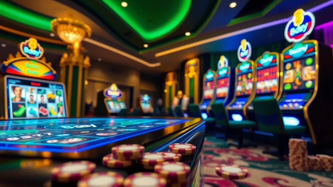 8day casino experience featuring luxurious slot machines and vibrant poker chips.