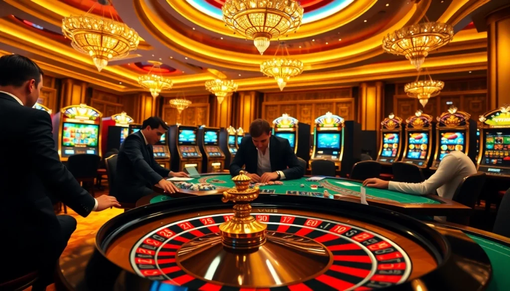 Experience an exciting night of gaming action at VVVWIN's luxurious casino tables.