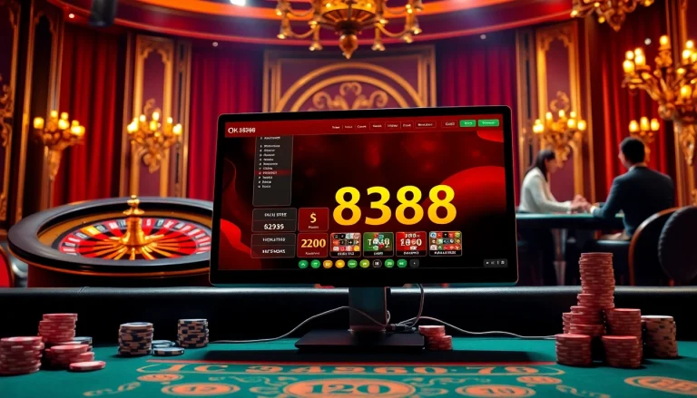 Players enjoying exciting moments in an online casino game via ok 8386 platform.