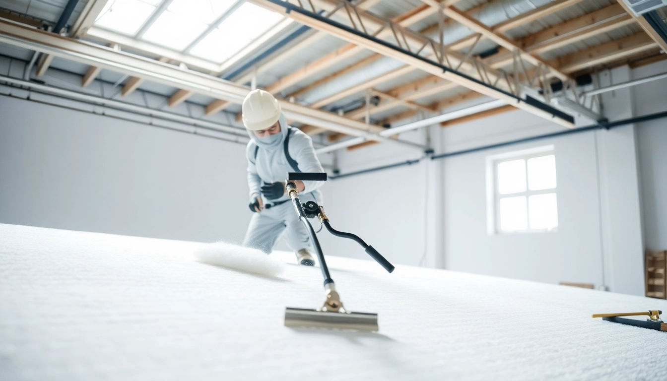 Efficient spray foam removal near Brighton demonstrated by a professional technician in action.