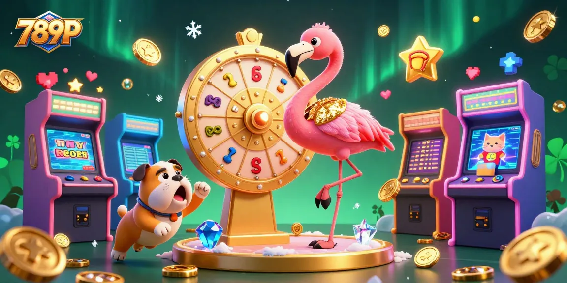 Engage in excitement at 789P with a game show host, contestant, and prize wheel in a dynamic casino setting.